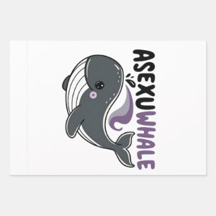 Asexuwhale" Funny Whale Sea LGBTQ Asexual Pride Wrapping Paper Sheet