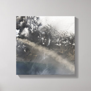 Ash and steam continue billowing canvas print
