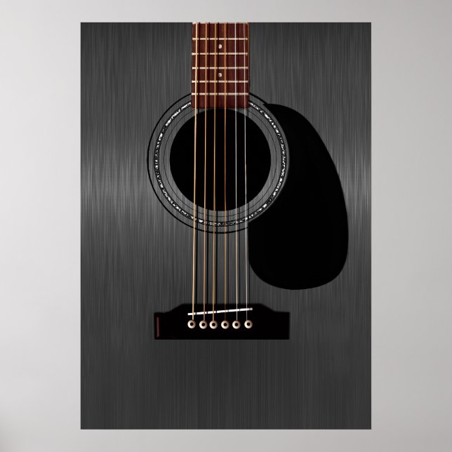 Ash Black Acoustic Guitar Poster (Front)