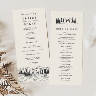 Ash Black   Mountain Sketch Wedding Ceremony Programme