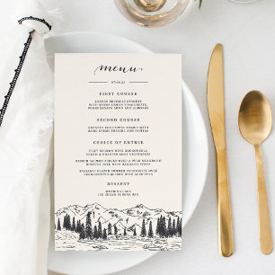 Ash Black Mountain Sketch Wedding Menu