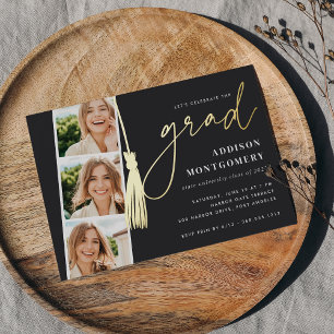 Ash Gold Tassel Photo Strip Graduation Party