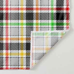Ash Gray Black Multicolour Flannel Plaid Tartan Fabric