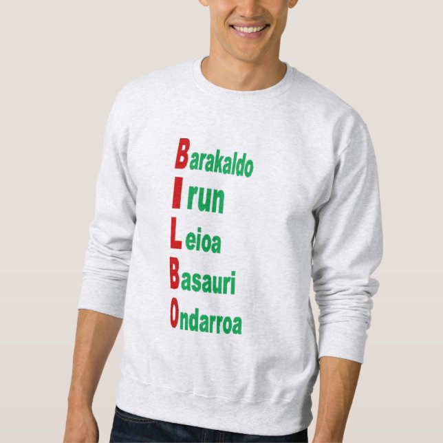 Ash gray men's sweatshirt BASQUE COUNTRY TOURISM (Front)