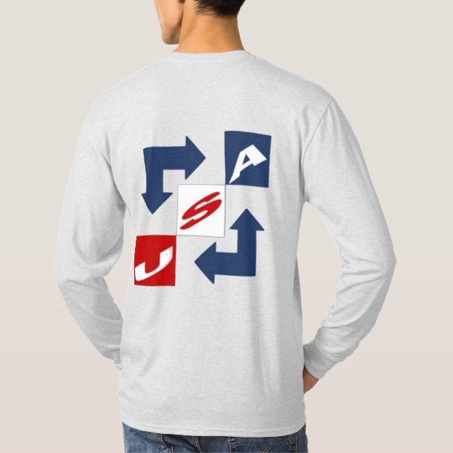 Ash gray men's T-shirt DESIGN USA (Back)