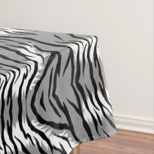 Ash Gray Tiger Skin Pattern Design Tablecloth