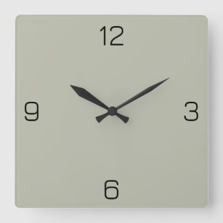 Ash Grey BABDAB Colour - With an Option to Add Nam Square Wall Clock