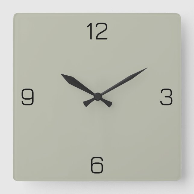 Ash Grey BABDAB Colour - With an Option to Add Nam Square Wall Clock (Front)