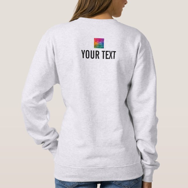 Ash Grey Back Side Print Clothing Apparel Women's Sweatshirt (Back)