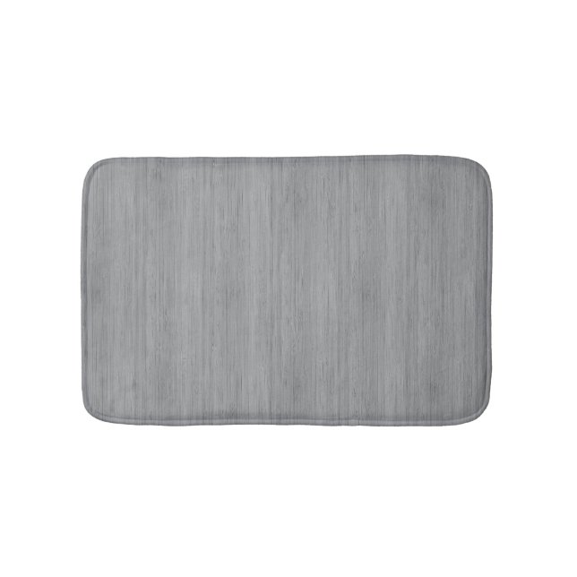 Ash Grey Bamboo Wood Grain Look Bath Mat (Front)