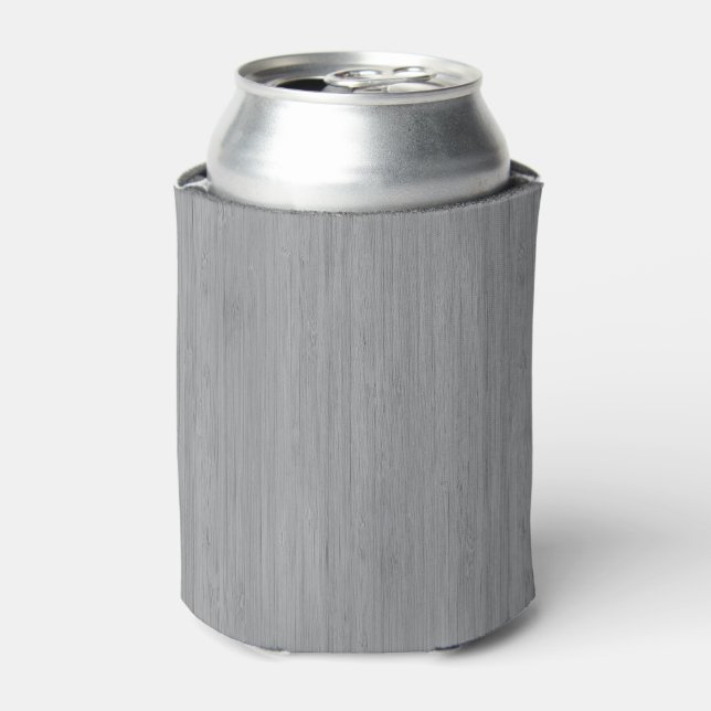 Ash Grey Bamboo Wood Grain Look Can Cooler (Can Front)