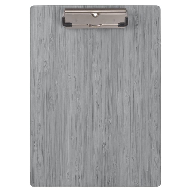 Ash Grey Bamboo Wood Grain Look Clipboard (Front)