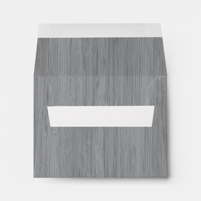 Ash Grey Bamboo Wood Grain Look Envelope (Back (Bottom))