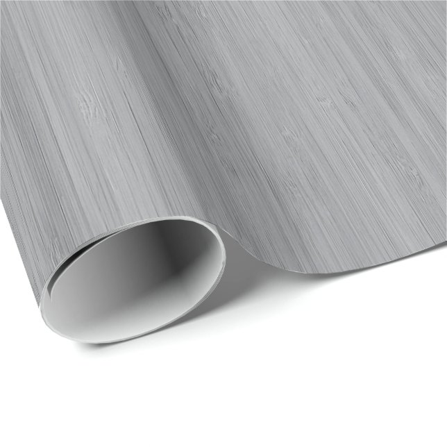 Ash Grey Bamboo Wood Grain Look Wrapping Paper (Roll Corner)
