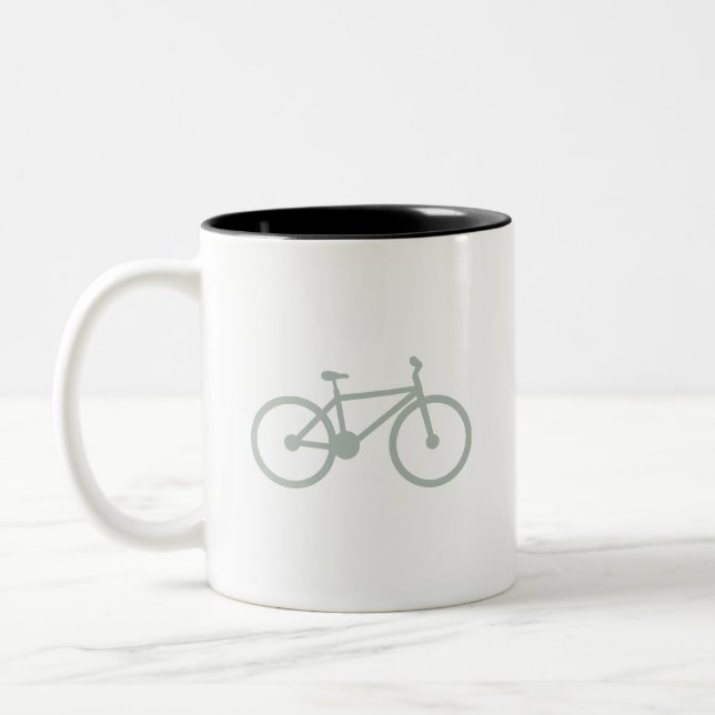 Ash Grey Bicycle Two-Tone Coffee Mug (Left)