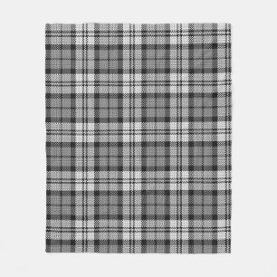 Ash Grey Blackwatch Campbell Tartan Plaid Fleece Blanket