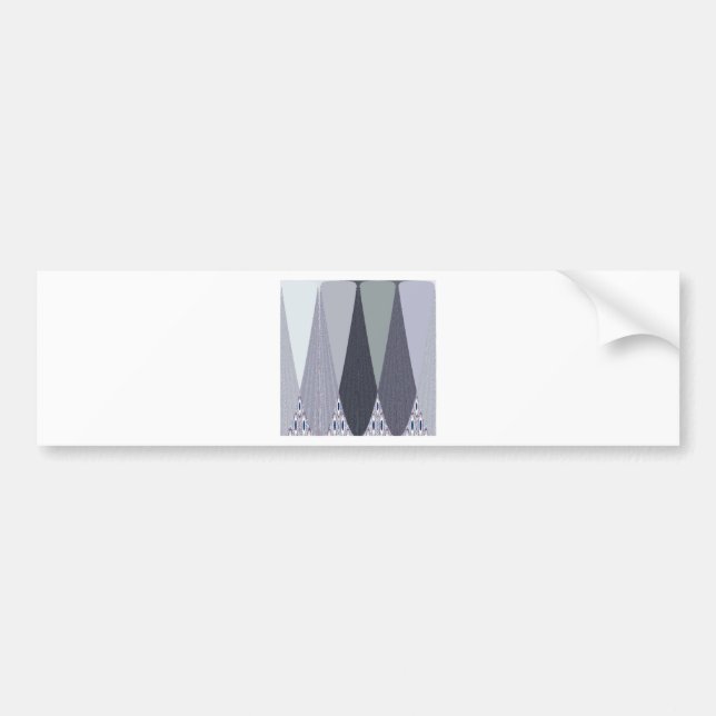 Ash Grey Chevron Dots Art Print Bumper Sticker (Front)