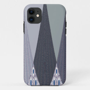 Ash Grey Chevron Dots Art Print iPhone 11 Case