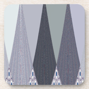 Ash Grey Chevron Dots Art Print Coaster