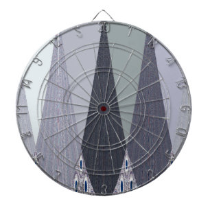 Ash Grey Chevron Dots Art Print Dartboard