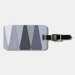 Ash Grey Chevron Dots Art Print Luggage Tag