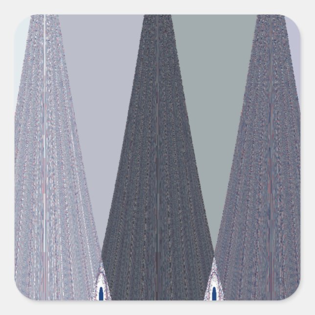 Ash Grey Chevron Dots Art Print Square Sticker (Front)