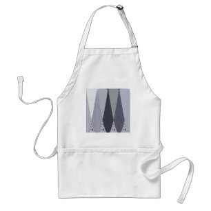 Ash Grey Chevron Dots Art Print Standard Apron