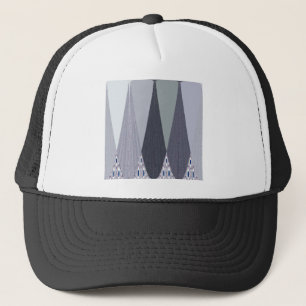 Ash Grey Chevron Dots Art Print Trucker Hat