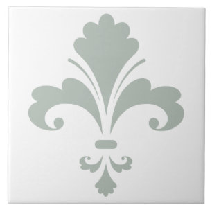 Ash Grey Fleur de lis Tile