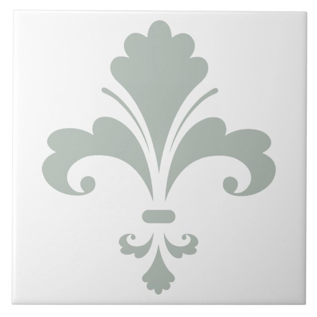 Ash Grey Fleur de lis Tile (Front)