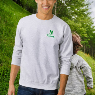  Ash  grey & green  personalised sweatshirt
