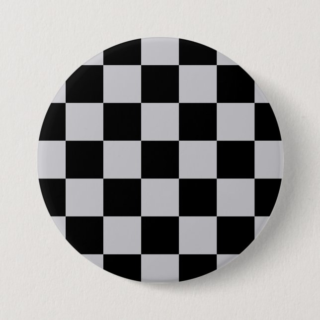 Ash Grey Grey Chequered Pattern Design 7.5 Cm Round Badge (Front)