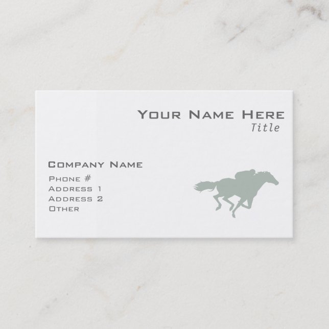 Ash Grey Horse Racing Business Card (Front)