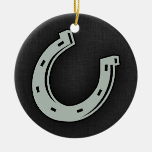 Ash Grey Horseshoe Ceramic Tree Decoration