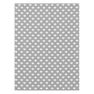 Ash Grey Love Heart Pattern Design  Tablecloth