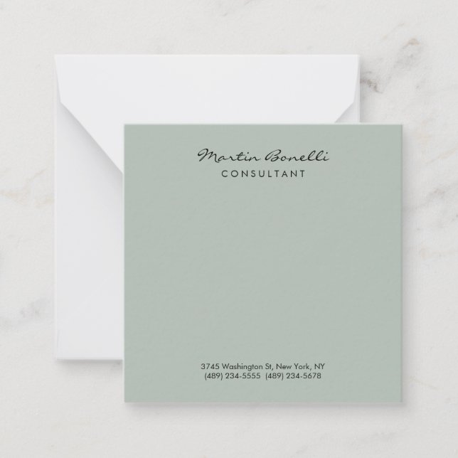 Ash Grey Modern Minimalist Plain Card (Front)
