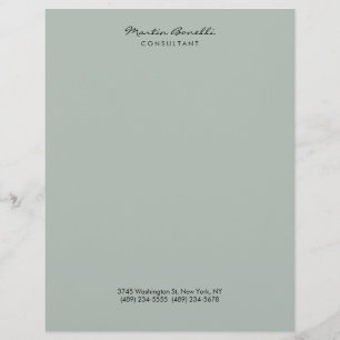 Ash Grey Modern Minimalist Plain Custom Letterhead