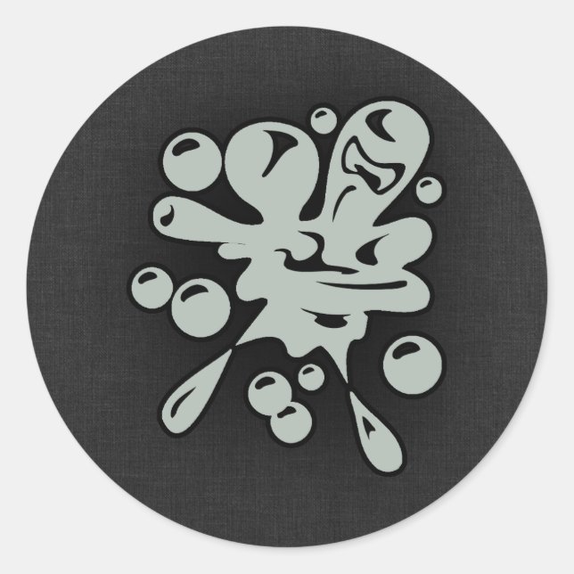 Ash Grey Paintball Classic Round Sticker (Front)