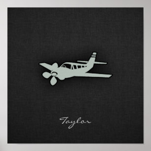 Ash Grey Plane Poster