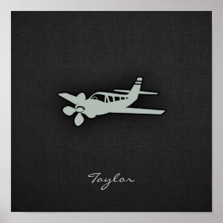 Ash Grey Plane Poster
