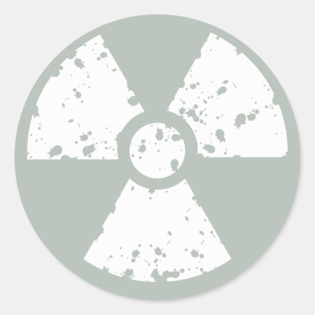 Ash Grey Radioactive Classic Round Sticker (Front)