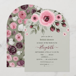 Ash Grey Roses Invitation