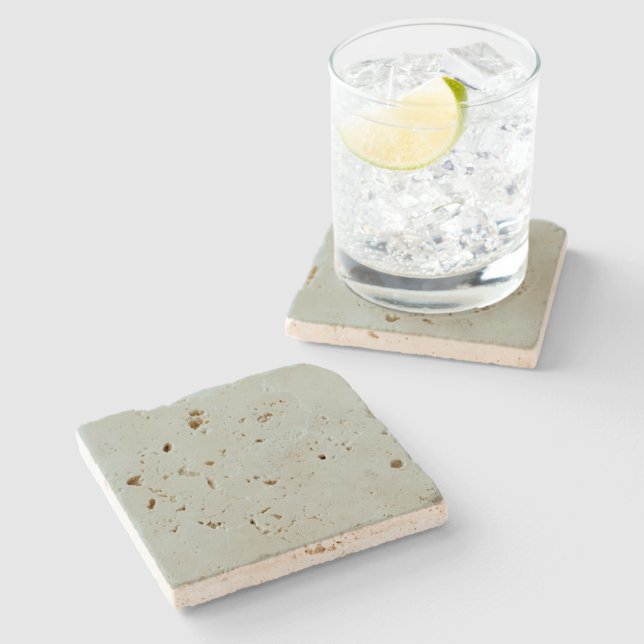 Ash Grey Travertine Stone Coaster (Side)