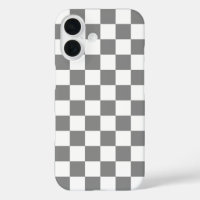 Ash Grey White Chequered Check Pattern