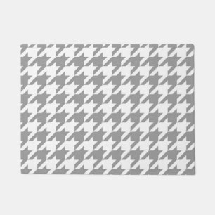 Ash Grey white Houndstooth Check Doormat
