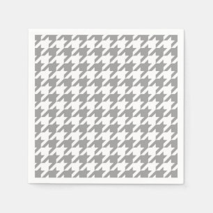 Ash Grey white Houndstooth Check Napkin