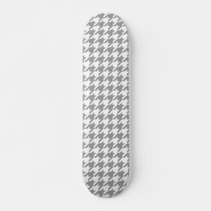 Ash Grey white Houndstooth Check Skateboard