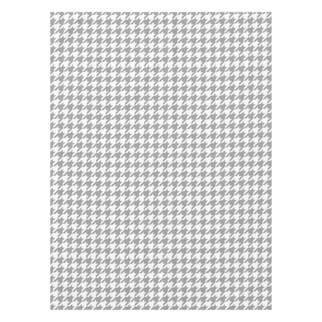 Ash Grey white Houndstooth Check Tablecloth (Front)