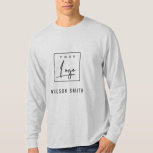 Ash Light Grey Business Add Your Logo With Name T-Shirt