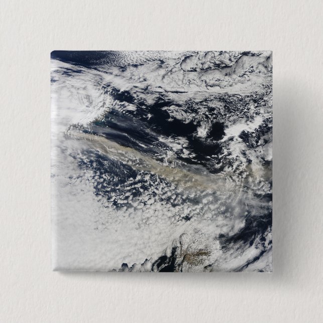 Ash plume from Eyjafjallajokull Volcano 15 Cm Square Badge (Front)
